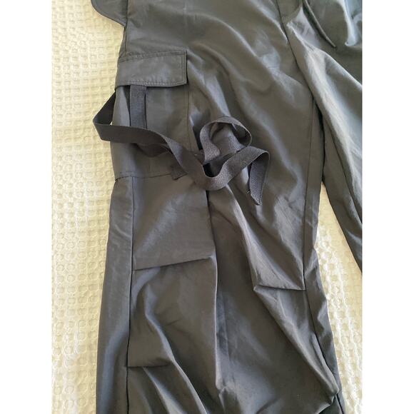 Women's Large Black Low-Rise Drawstring Utility Cargo Pants - Picture 9 of 11